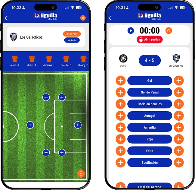 L’app Match Center sur mobile