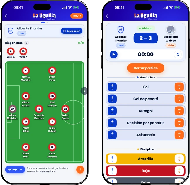 The Match Center app on mobile